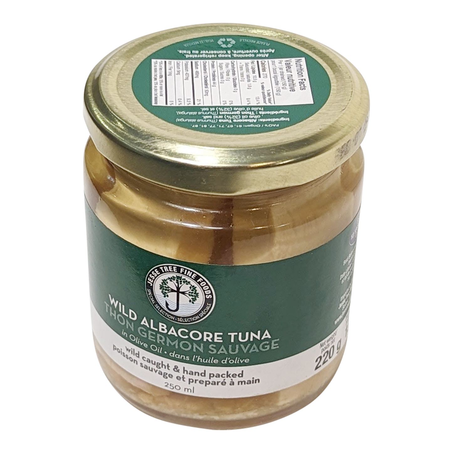 Perserved, Tinned albacore tuna in olive oil